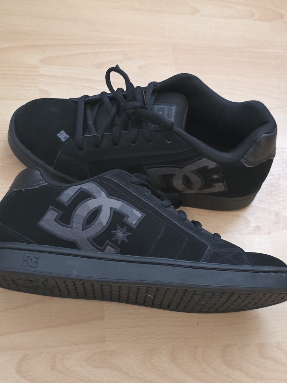 DC Men’s Black Sneakers with Gray Logo Accent